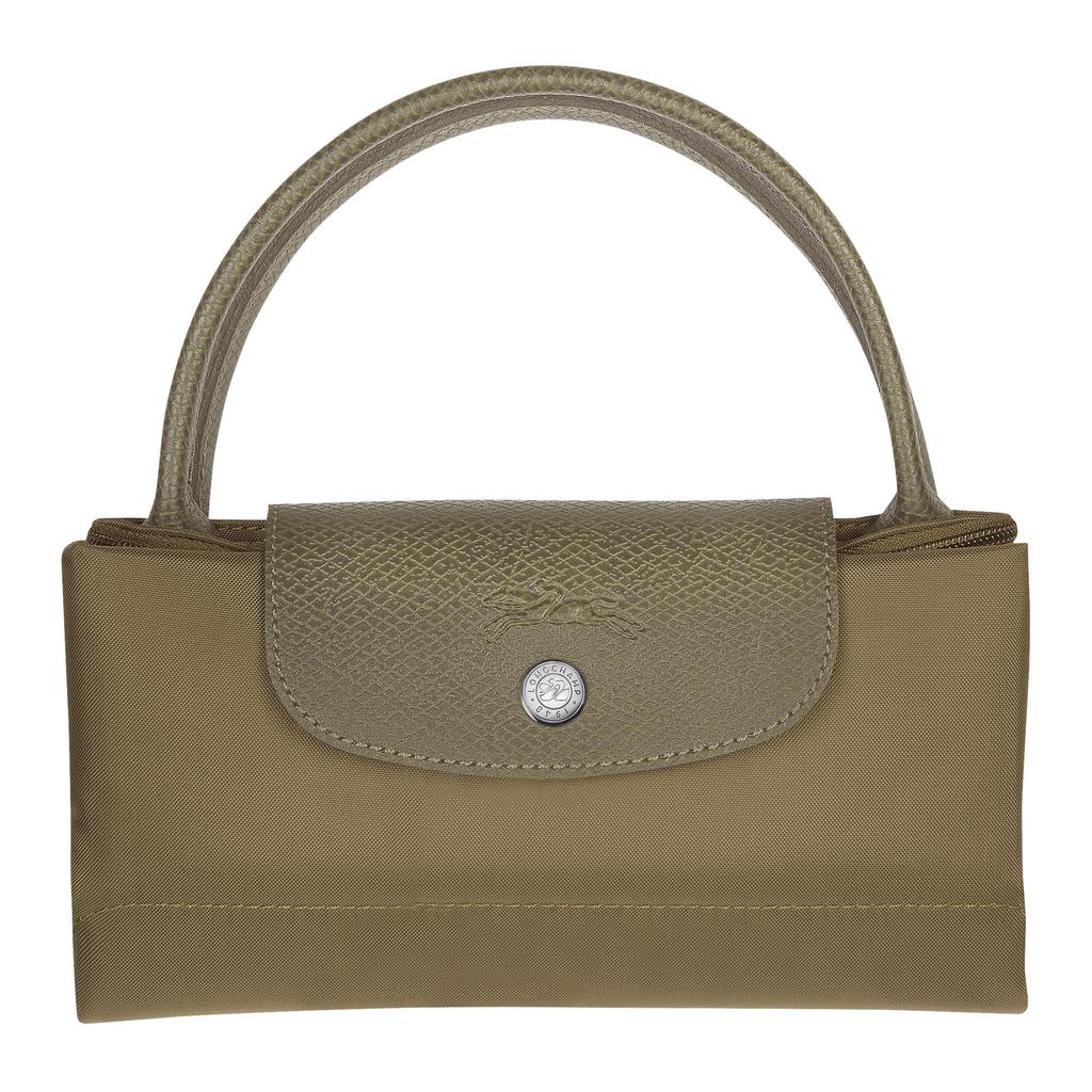 Longchamp Le Pliage Green Logo Stampato Poliammide Riciclato Borsa a Spalla tipo Raviolo Piccola Borse da Donna Verde Carciofo 1621919M04