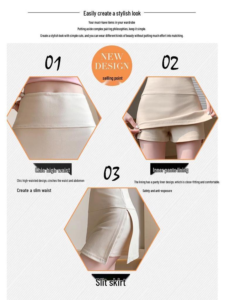 High-Waisted A-Line Skort: Anti-Exposure, Slimming, Spring/Summer, Athletic Mini/Midi Skirt for Women