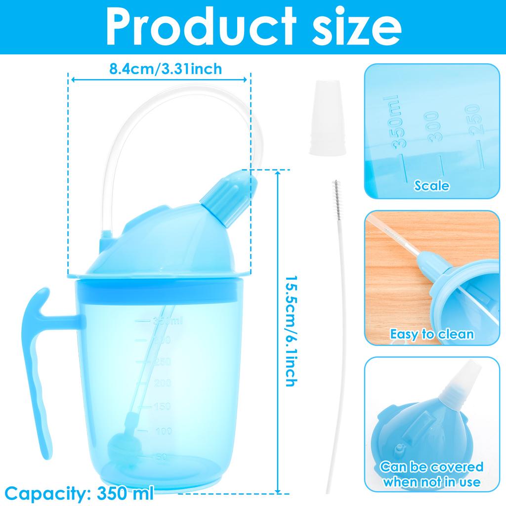 Kubek niekapek dla dorosłych 350 ml, Kubek niekapek dla seniorów, Praktyczny kubek niekapek dla seniorów zapobiegający zadławieniu, Kontrolowany przepływ dla seniorów