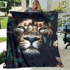3D Lion Printed Blanket Picnic blanket blankets for beds Flange Warm blanket Home travel blankets bed linings birthday gift