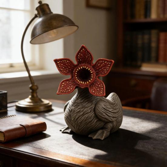 Yousheng Resin Duck Figurine Collectible Horror Duck Ornament Spooky Halloween Decoration for Office Desktop Car Dashboard Decor