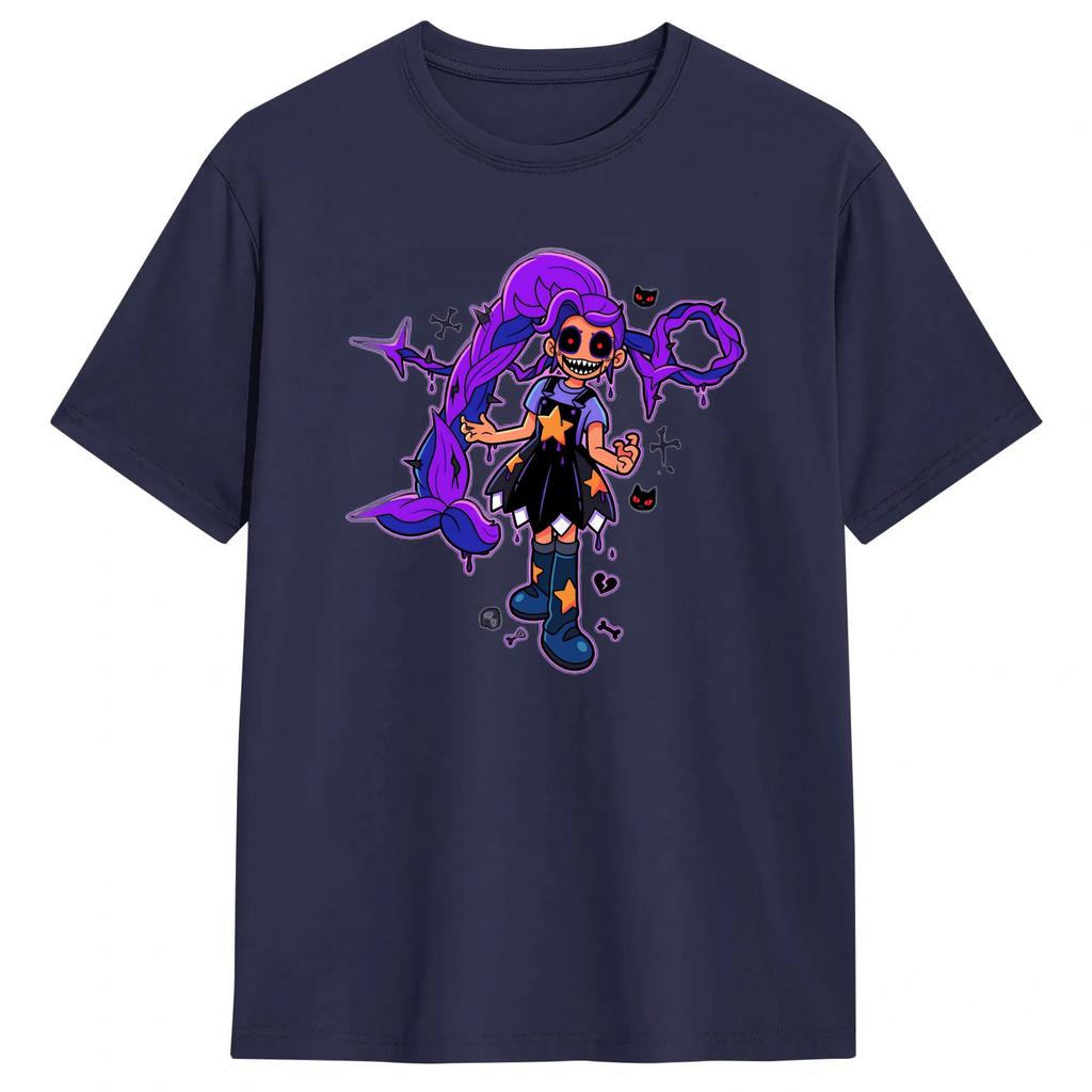 Vintage T Shirt Summer Horror Game PPoppys Lily Leisure T Shirts Pure Cotton Tee Shirt Y2K Plus Size Short Sleeve Top Tees