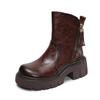 High-top Boots Women's Shoes, Autumn-winter Leather Short Boots, Retro Shoes