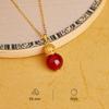 S925 Sterling Silver Fu Gourd Carnelian Pendant Necklace - Women's Chinese Style, Elegant Fresh Fashion Clavicle Chain