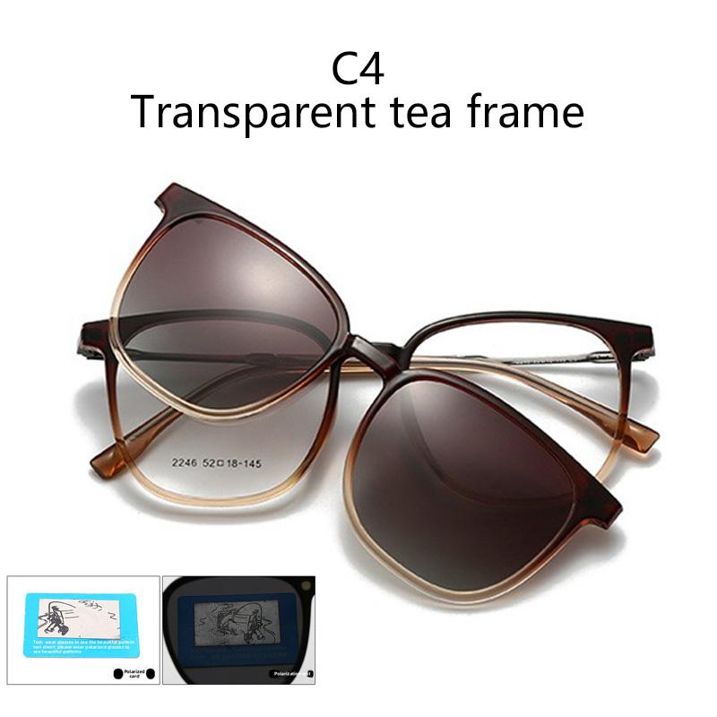 

2 IN 1 Magnetic Sleeve Glasses Bestseller Sunglasses Men s Fashionable Large Square frame UV-Resistant Sunglasses Myopia Frame Polarizing clamp