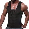 Herren Schlankheitskorsett Weste Rundhals Ärmellos Doppellagig Bauchkontrolle Shapewear Top Reißverschlussleiste Bodyformer Dreiknöpfiges Oberteil