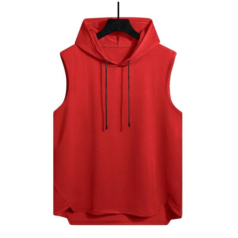 Canotta con Cappuccio Senza Maniche da Uomo Casual Vestibilità Larga Streetwear Gilet da Palestra