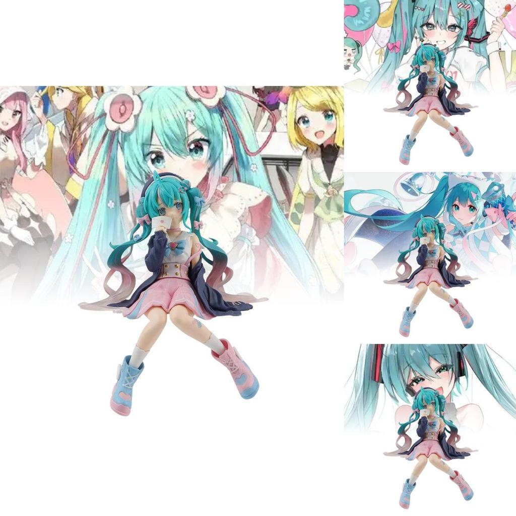 Adorable Hatsune Miku Pink Sitting Pose Pvc Figure For Collectors And Fans
