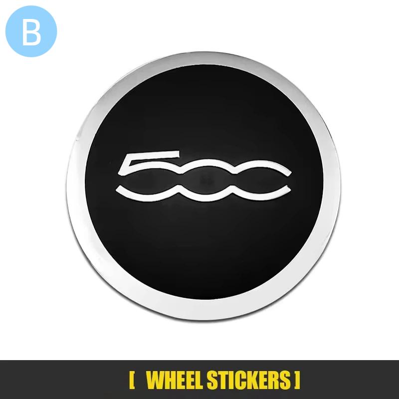 4 piezas de tapas centrales de buje de rueda de coche de 56 mm, pegatinas con emblema para 500