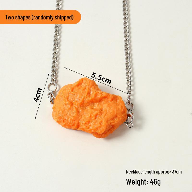 Trendy KFC Fried Chicken & Nugget Necklace – Creative Food-Inspired Accessory