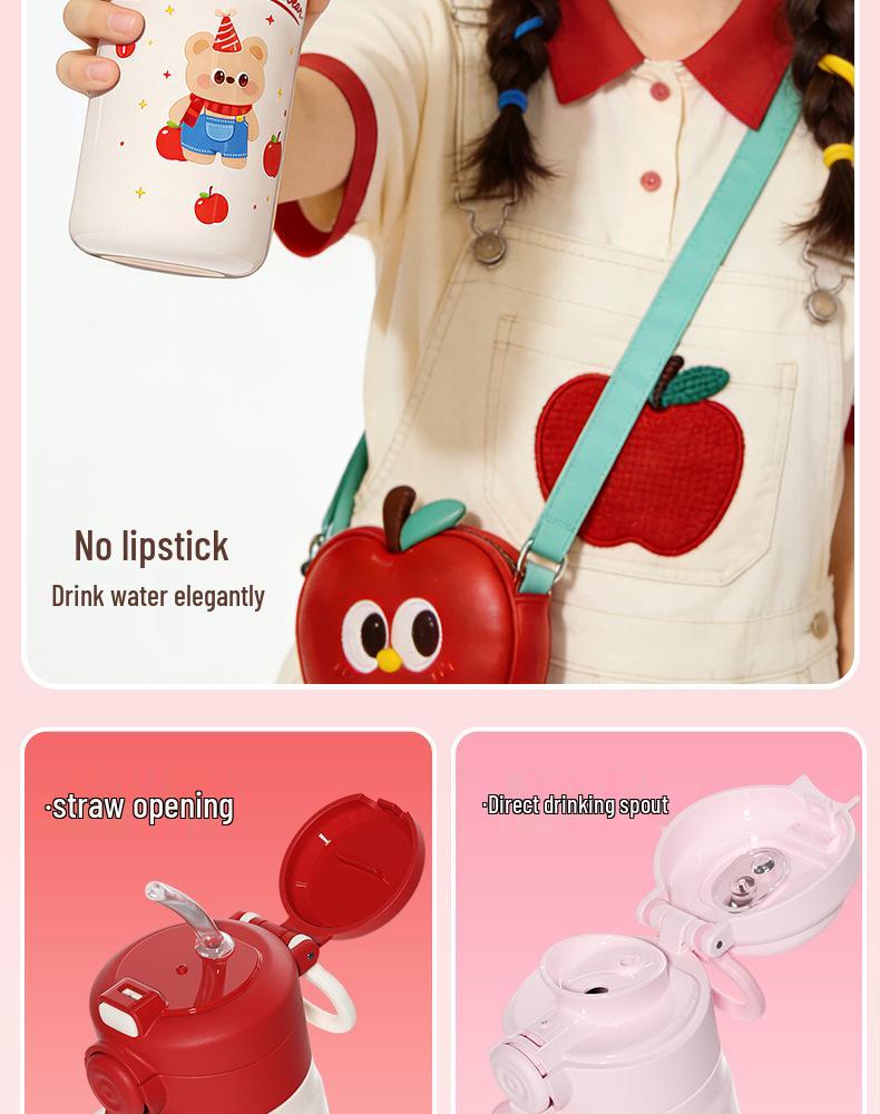 High-Value Large Capacity Cartoon Stainless Steel Thermos Cup: Portable & Durable Design