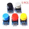 5Pcs Big Button Tactile Switch Module with Dust Cover, High-Level Output for Arduino & Electronics Projects