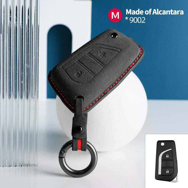 For Toyota Auris Corolla Avensis Verso Yaris Aygo Scion Tc Im Camry Rav 4 2 Buttons Car Key Case Cover Shell Suede Keychain
