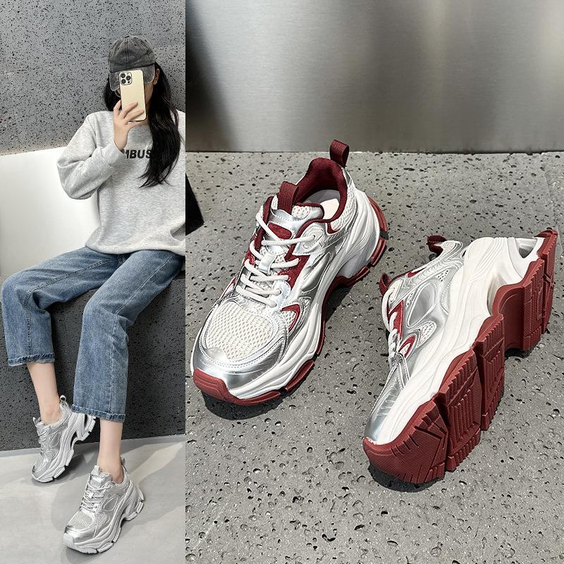 Platform dad shoes women's autumn and winter new Korean version breathable and versatile, lightweight and non-slip casual sports shoes tide