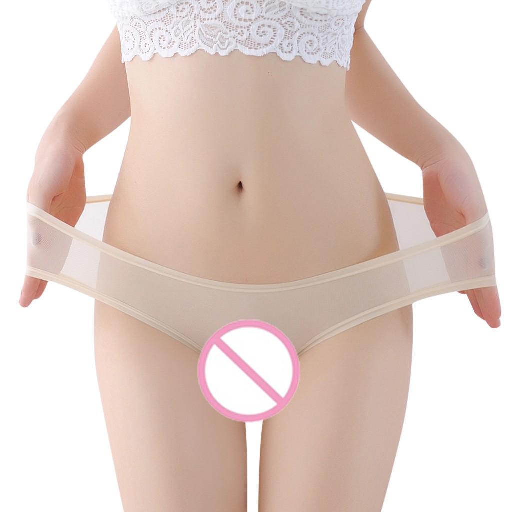 Women Sexy Lace Splice Briefs Panties Lingerie Mesh Underwear