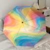 Rainbow Swirl Automatic Opening Folding Umbrella with 8-Rib Iron Frame - Portable Design for Outdoor Use, Festive Gift, Travel, Daily Use112