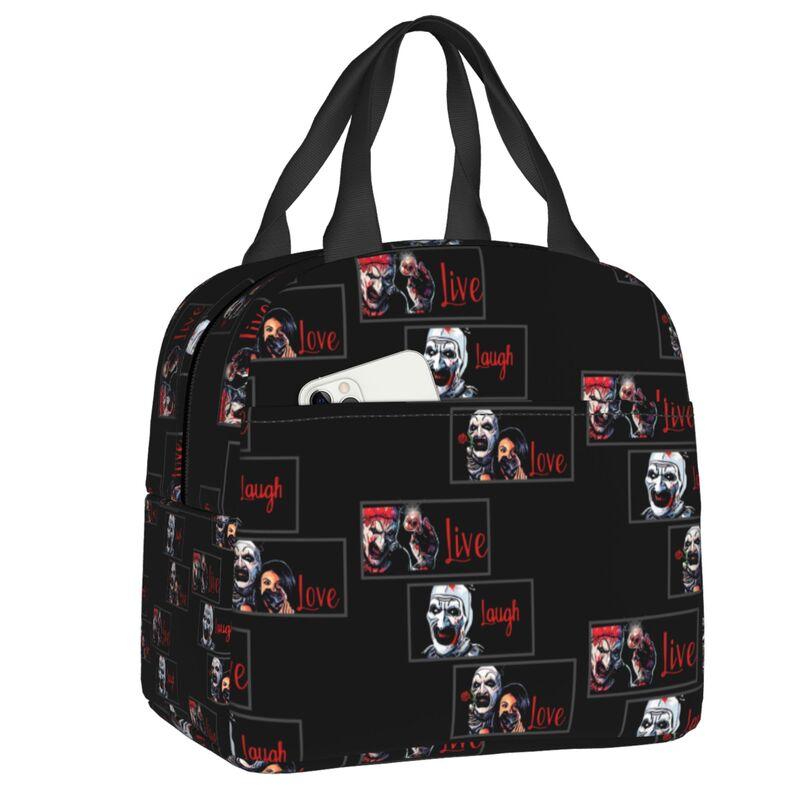 Custom Poster Of T-Terrifiers Halloween Resuable Lunch Boxes Women Leakproof Cooler Thermal Food Insulated Lunch Bag Office Work
