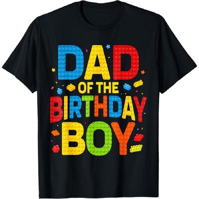 Birthday Party Dad Of The Birthday Boy Shirt Building Block T-Shirt