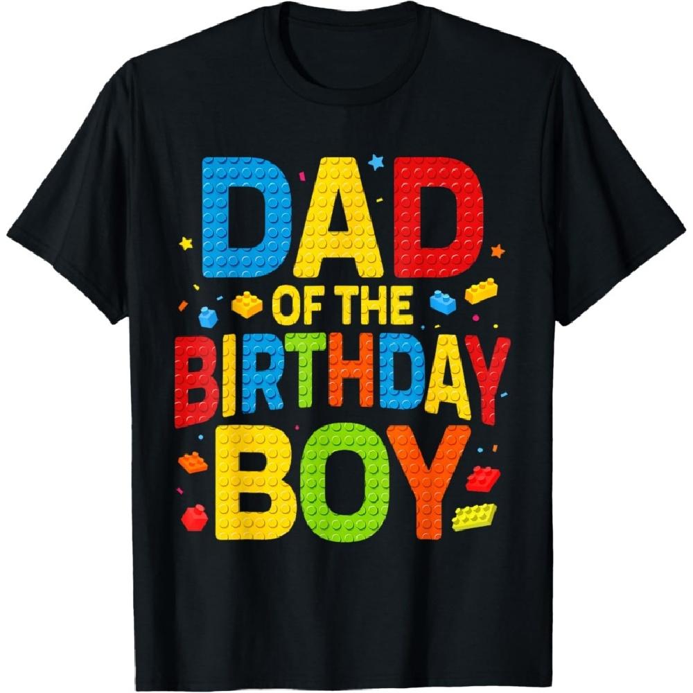 

Birthday Party Dad Of The Birthday Boy Shirt Building Block T-Shirt S