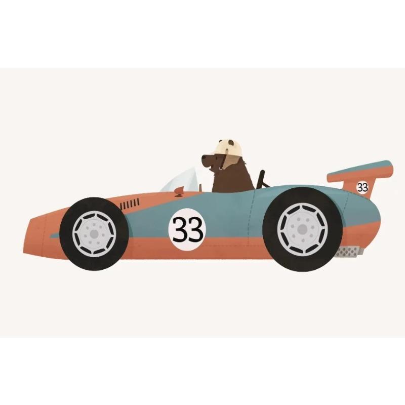 Animals On Cars Cartoon Posters Elephant Giraffe Raccoon Canvas Printing Wall Art Picture for Nursery Living Room Home Deco Gift