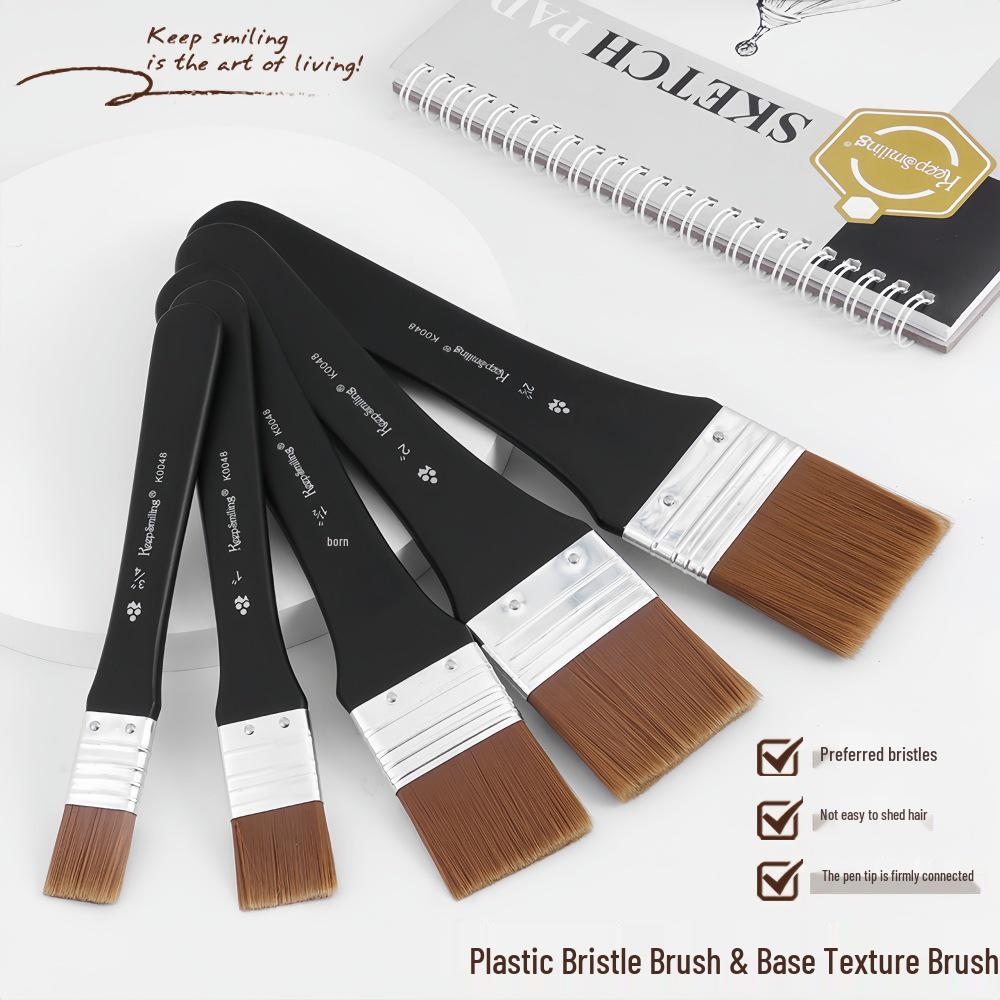 Acrylic & Watercolor Nylon Flat Brush with Birch Handle
