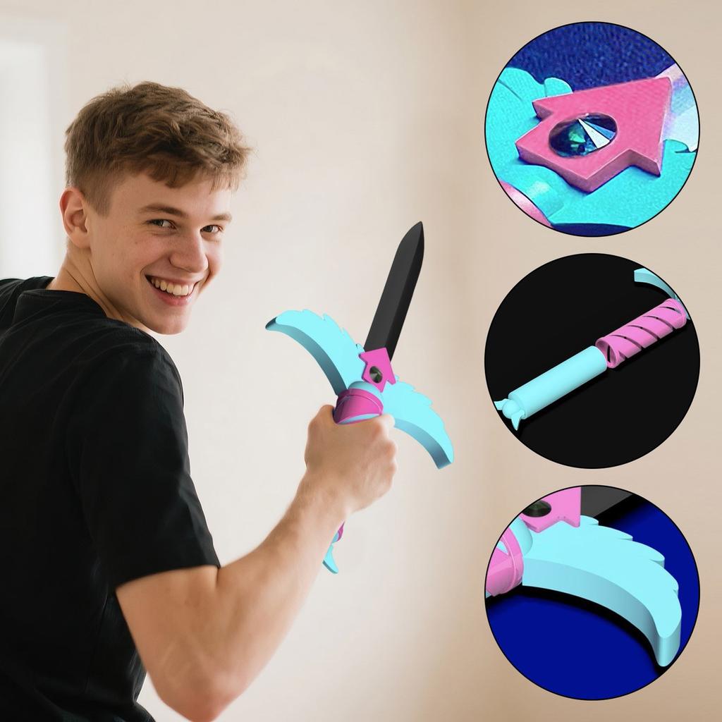 3D Printed Knife Toy, Foam Knife, Suitable For Game Role Playing, Weapons, Halloween And Party, Halloween Costume Accessories Red