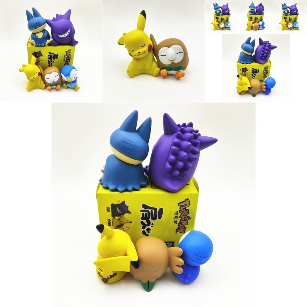 Cute Collectible Pokemon Blind Box Pvc Figures Pikachu And Snorlax Included