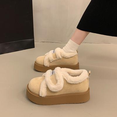Thick-soled Plush Shoes Women Wear Snow Boots Winter New Thickened Thermal Cotton Shoes Board Shoes