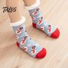 Winter Warme Fußbekleidung für Damen Weihnachtssocken mit Griffen für Herren, Verdickte Plüschgefütterte Thermosocken, Rutschfeste Socken für das Wohnzimmer