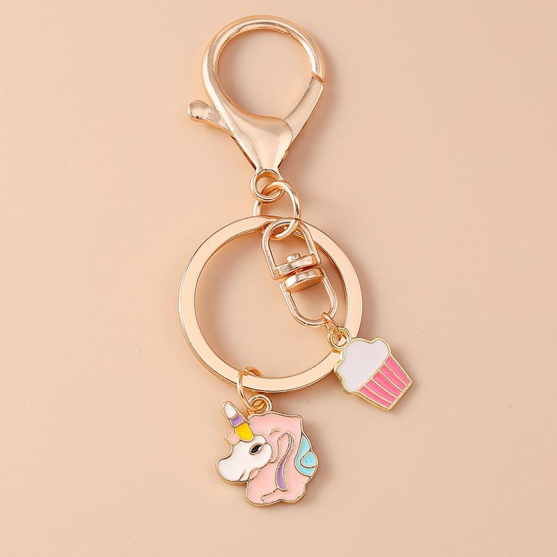 Cute Enamel Dog Penguin Duck Keychain Animal Rabbit Key Ring for Women Girls Handbag Pendants DIY Jewelry Accessories
