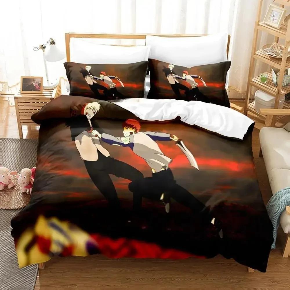 3D Print Anime FateStay Night Unlimited Blade Works Bedding Set Cartoon Anime three-piece set Adult Kid Bedroom Duvetcover Sets