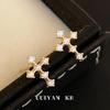 Cui Yan S925 Sterling Silver Cross Stud Earrings with Rhinestones, Light Luxury Japanese-Korean Design, Versatile for Women.