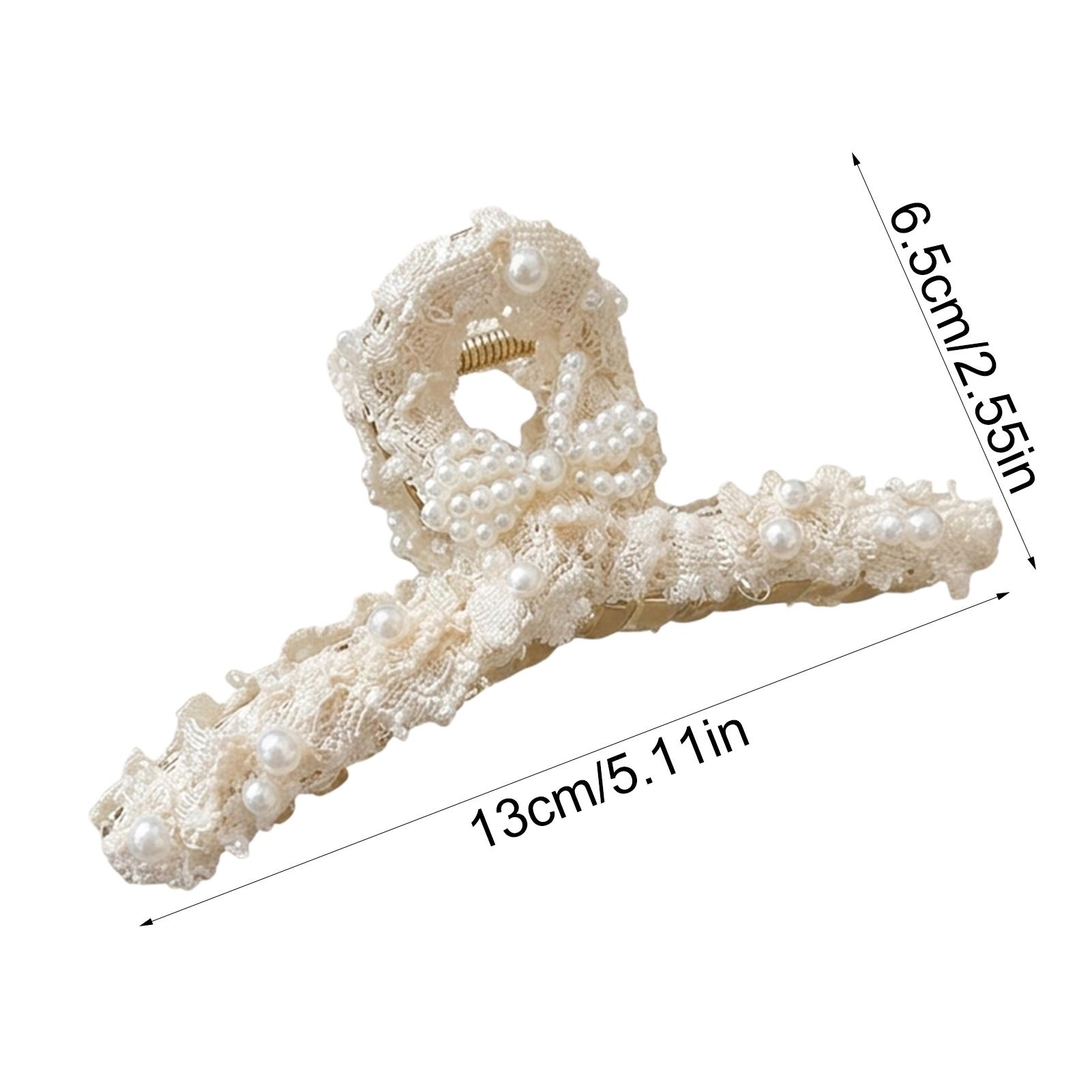 Lace-Bow Shark Clip for Women Elegant French Style Hair Accessories for Everyday Use Lace Bow Clip красный/чёрный
