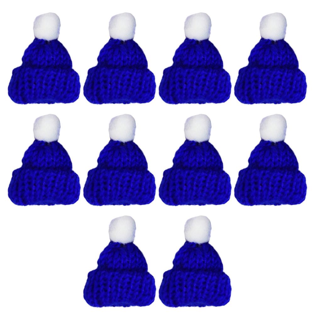 

10Pcs Christmas Hat Accessories Premium Knitted Holiday Hats for Party Favors Family Gathering Decor Dark Blue other синий