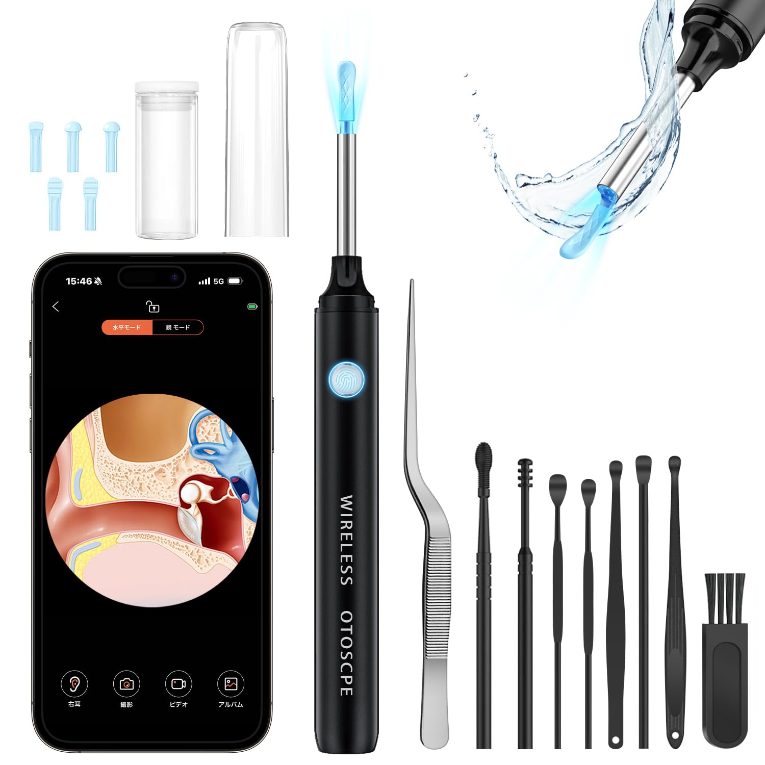 

FOXCUP Earpick with Camera Earscope 2025 Features 15 Million Image Tweezers Flexible Lens Ear Cleaning Camera IP67 Waterproof Inversion Function