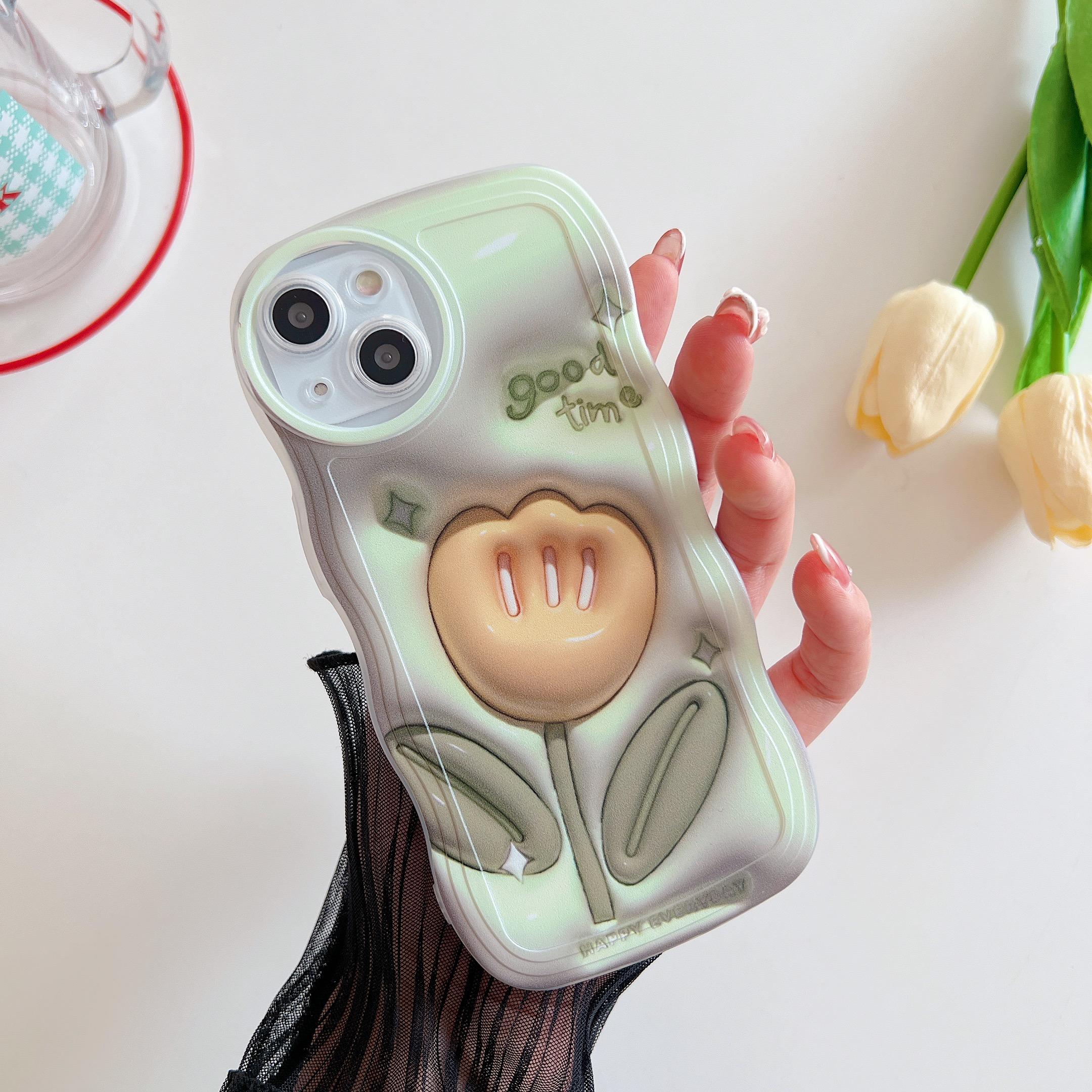 

Прозрачный силиконовый чехол с волнистым краем для iPhone 11, 15, 14, 13, Samsung A54, A34, A24, A14, Xiaomi Redmi Note 10, 11, 12, чехол с цветами, тюльпанами, розами Xiaomi Redmi Y2/S2