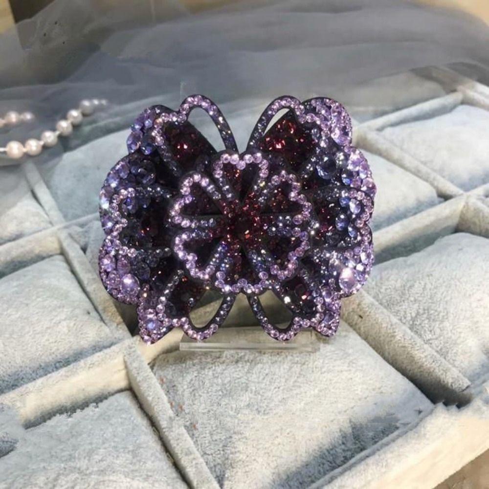 Mote Vårbøyler Elegant Blomst Hårklemme Hårtilbehør Spenner Pannebånd Krystall Hårnål