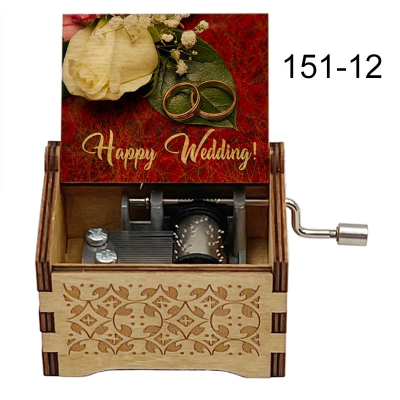 A Thousand Years Melody Popular Wedding BGM Wooden Music Box Famous Movie Hand Operated Movement Lovely Anniversary Couple Gift 3