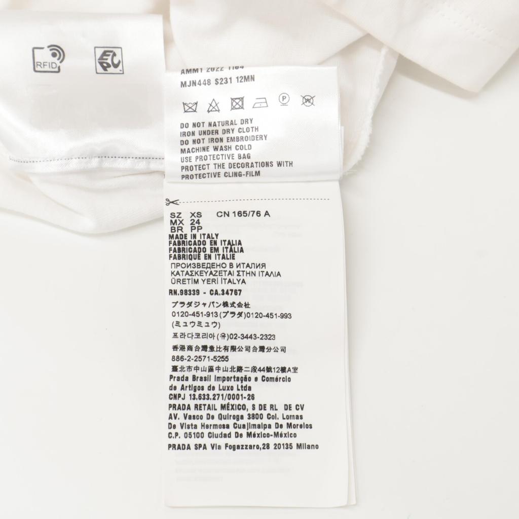 MIUMIU 2012 MJN448 Short Sleeve Top with Visage tops XS whiteUsed