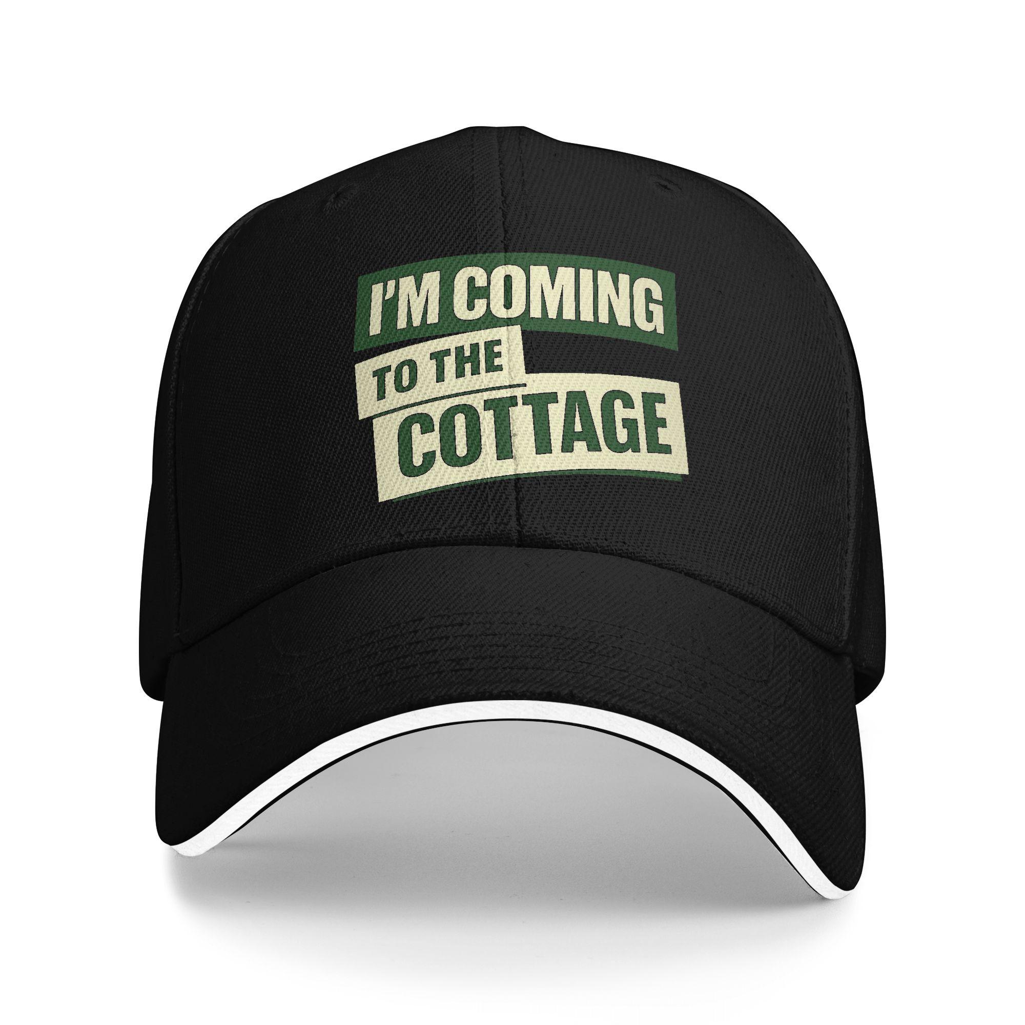 

I m Coming To The Cottage Sun Baseball Cap Summer Women Print Hip Hop Hats Sun-Proof Y2k Funny Running Hippie Snapback Cap As Picture чёрный