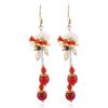 Original Retro Agate Shell Earrings Handmade Fringed Long Femininity Court Earrings Antique Earrings