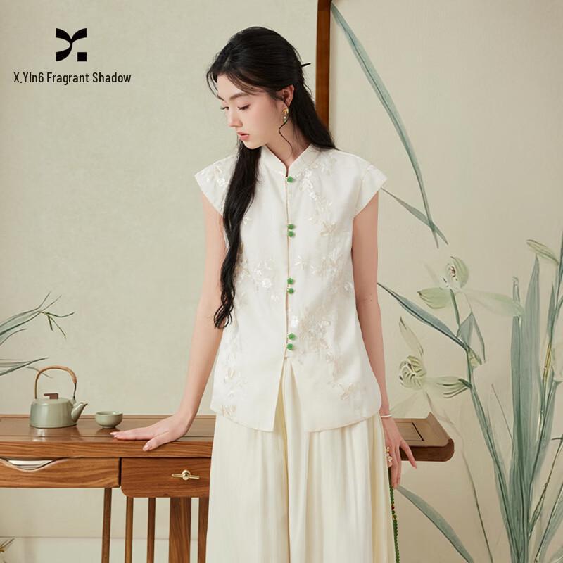 Women s New Chinese Style Floral Embroidered Blouse L