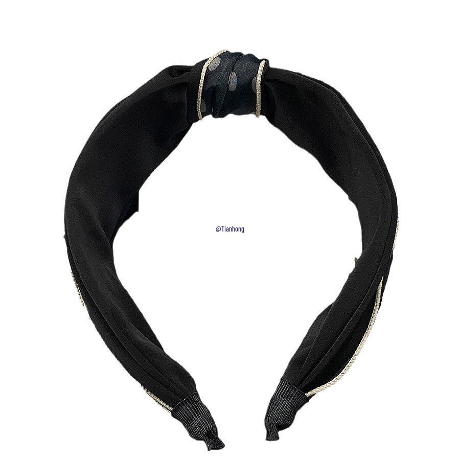 Original Korean Women's High Skull Top Wide Edge Knotted Headband for Face Washing