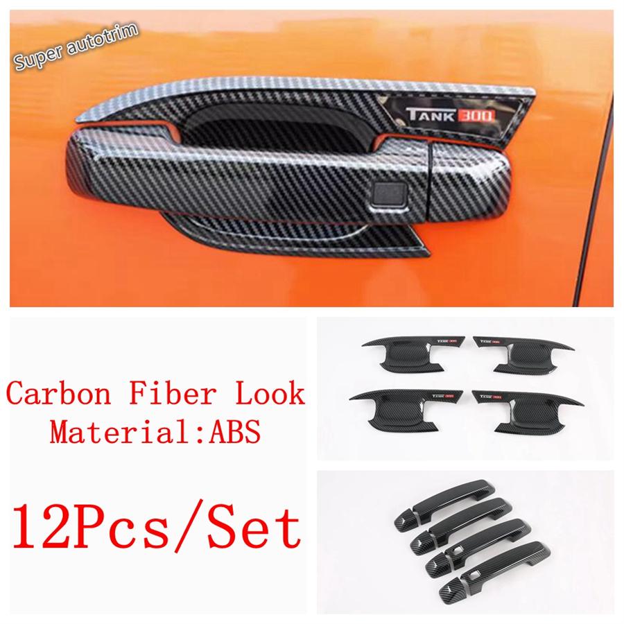 Door Handle Bowl Decoration Protector Cover Trim For Great Wall GWM WEY TANK 300  - 2025 Chrome Black Accessories Exterior