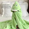 80x120cm Children Bath Towel Cashmere Cape with Baby Hat Cartoon Bathrobe Thickened Absorbent and Non Shedding Wrap Towel