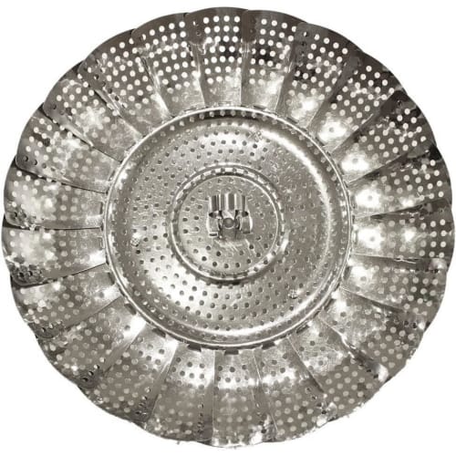 Adjustable Steamer Stand for Chinese Steamers, 18-28cm, Durable Stainless Steel, Made in Japan, Includes RC Sticker (rcss1)