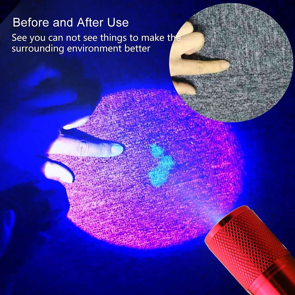9LED Texture Camping Light Aluminum Alloy Mini 2W Pet Urine Detector Lamp IPX4 Waterproof 395nm Backlight Lighting Tool Home Use