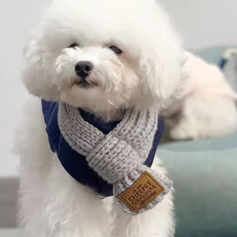 Pet dog sweater trendy autumn and winter new pet clothes solid color twist knitting warm and comfortable