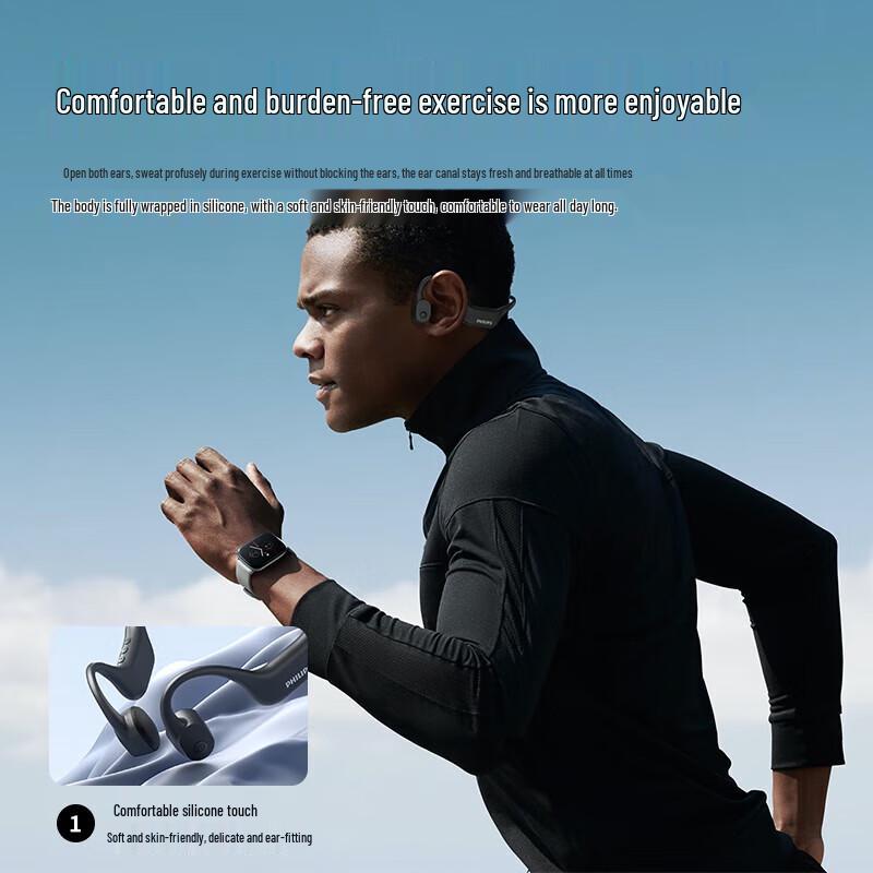Philips TAA6609 Wireless Bone Conduction Sports Headphones with 16GB Storage