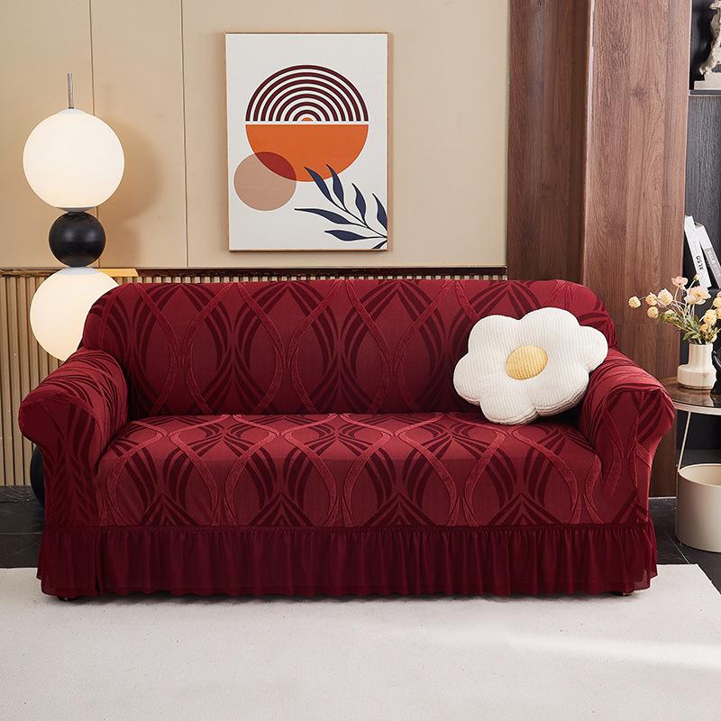 Thickened Skirt Sofa Cover Three-color Three-dimensional Jacquard Sofa Cover Four-season Universal Sofa Cover